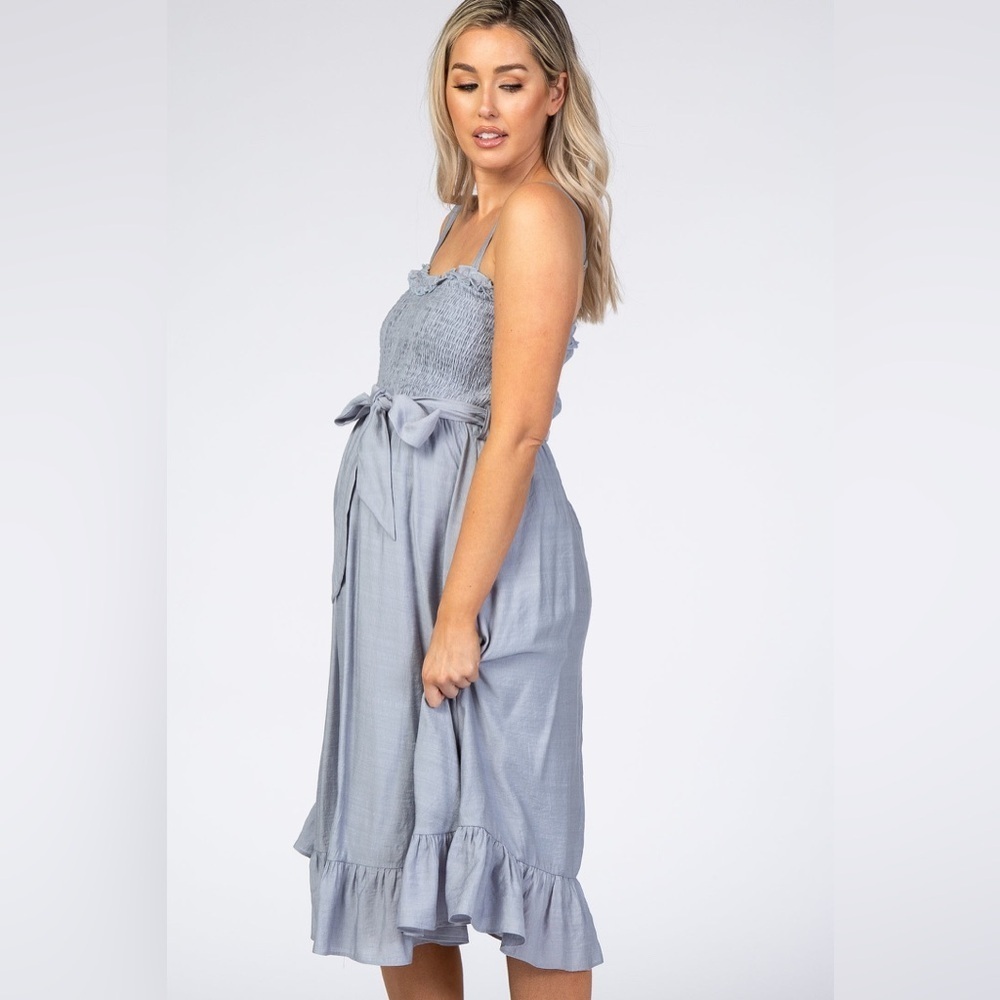 BluIvy - Blue Ruffle Smocked Dress - Picture 4 of 5
